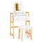 White Adjustable Height Vanity Desk Set with 3-Color LED Lighted Mirror and Storage Drawers